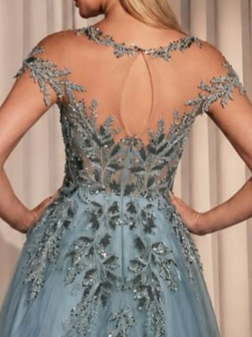New Eggplant Sequins Embellished Formal Mother Of The Bride Tulle Gown CD A1475 - Picture 5 of 9